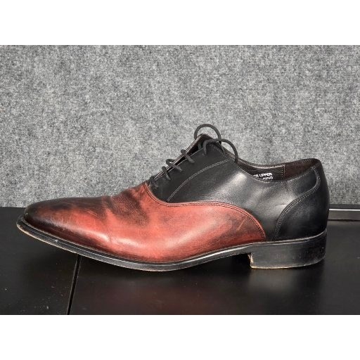 Paul Fredrick Mens Size 11 Leather Upper Oxford Dress Shoes Black Red Made Italy